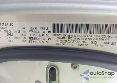 2015 Ram 1500 Express from USA, damaged, VIN 1C6RR7KTXFS599751